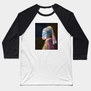 The Girl With A Pearl Earring And Bubble Gum Baseball T-Shirt